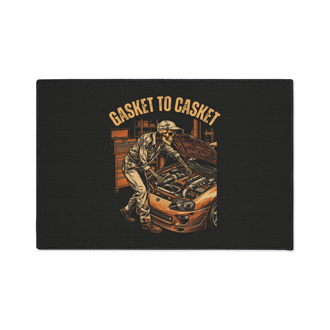 Gasket To Casket — Auto Mechanic Floor Mat