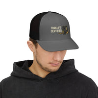 Forklift Certified Trucker Cap — Embroidered Snapback view 4