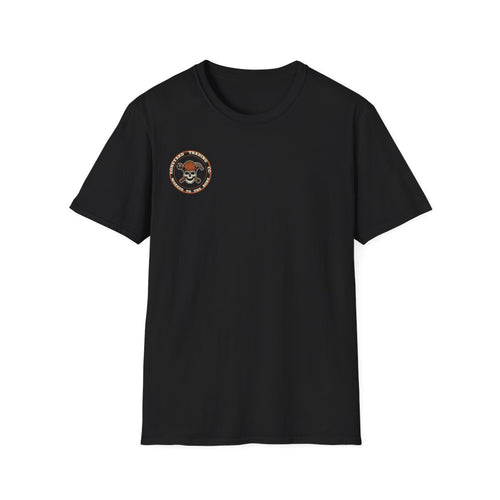 Boneyard Trading Co. badge — front, black tee