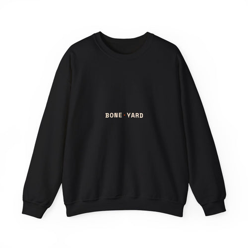BONE·YARD crest — front, black Crewneck