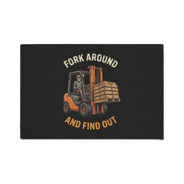 Fork Around & Find Out — Forklift Floor Mat — Boneyard heavy-duty floor mat