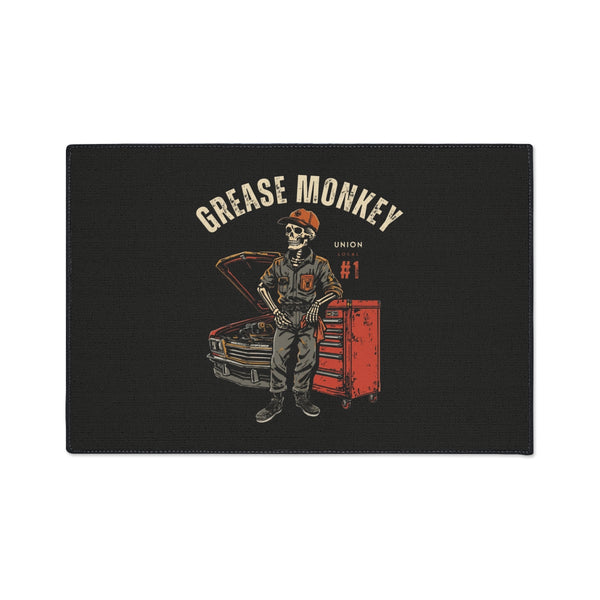 Grease Monkey Union Local #1 — Auto Mechanic Floor Mat — Boneyard heavy-duty floor mat