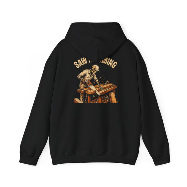 Saw It Coming — Carpenter Hoodie — back, black Hoodie
