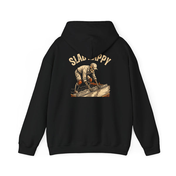 Slab Happy — Concrete Finisher Hoodie — back, black Hoodie