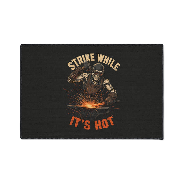 Strike While It's Hot — Blacksmith Floor Mat — Boneyard heavy-duty floor mat