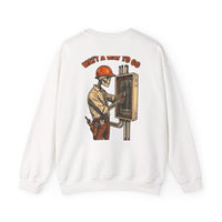 Watt A Way To Go — Electrician Crewneck view 3