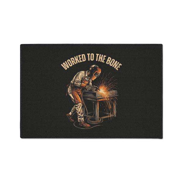 Worked To The Bone — Welder Floor Mat — Boneyard heavy-duty floor mat